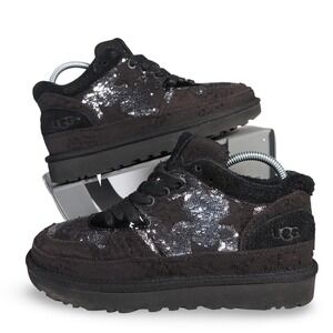 UGG Highland Sport Distressed Sequin Sneakers Black 1109631‎ Women's 5